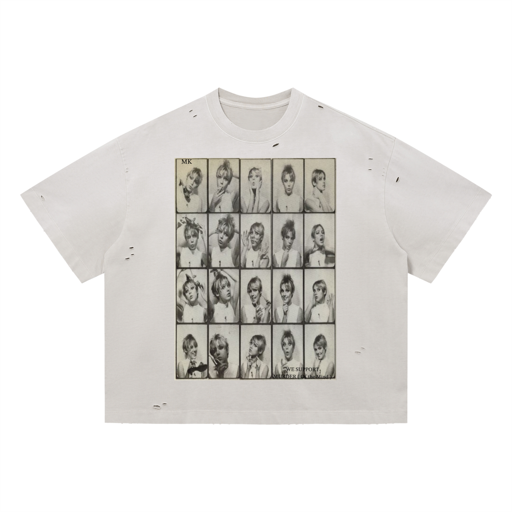 Vintage Washed Distressed Boxy Oversized T-Shirt