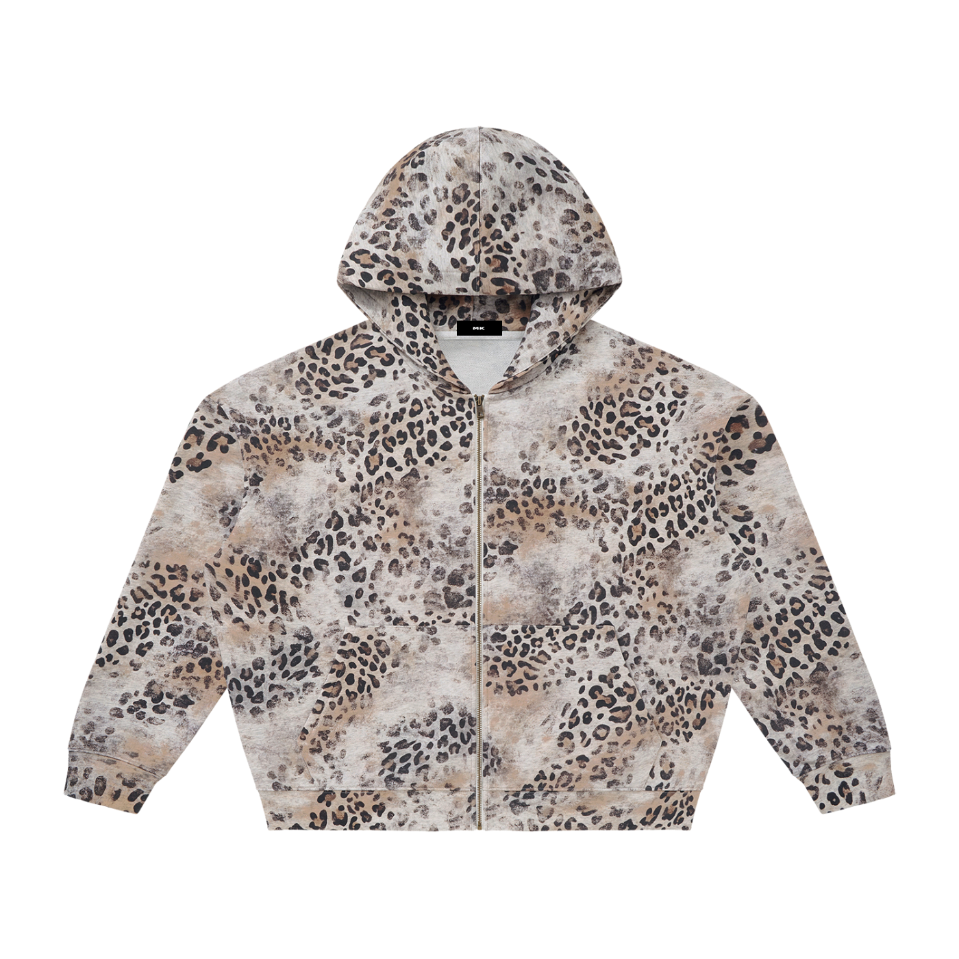 Snow Leopard Zip Hoodie